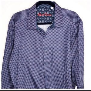 Robert Graham | Blue Patterned Flip Cuff Shirt